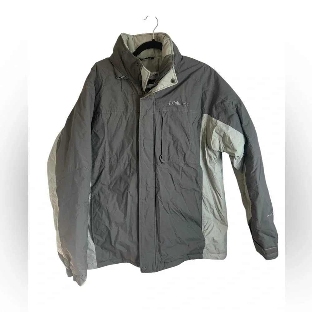 Columbia Sportswear Grey Two-Tone Ski Puffer Jacket Coat Waterproof Mens Large